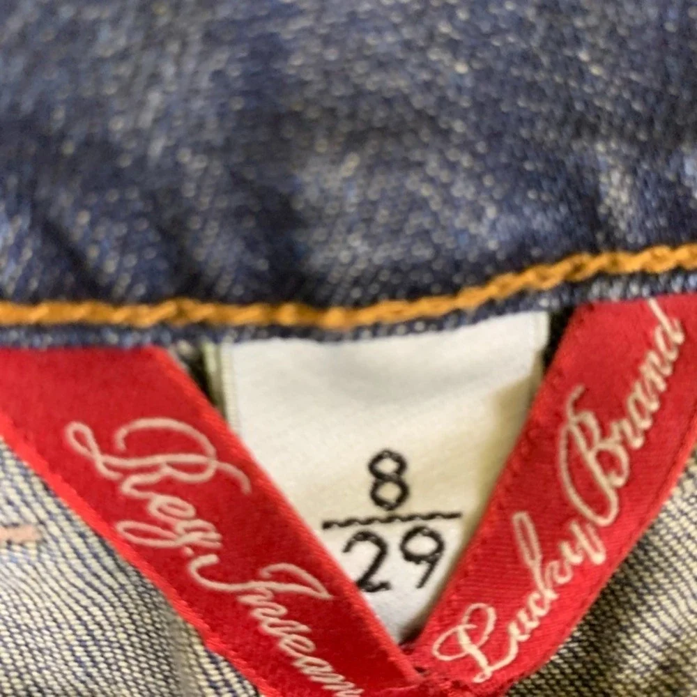 Lucky Brand Sweet N Low Bootcut Jeans Womens 8/29 Blue Denim Embroidered Pockets